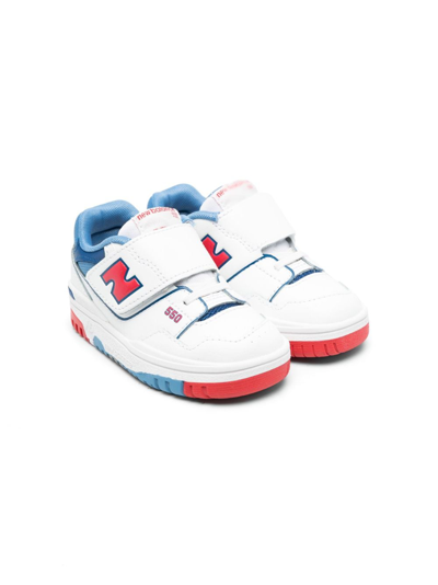 Shop New Balance Logo Touch-strap Sneakers In White