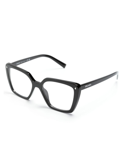 Shop Prada Square-frame Glasses In Black