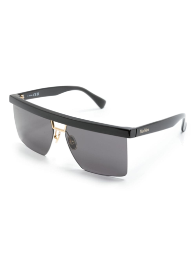 Max Mara Rectangle-frame Sunglasses In Black