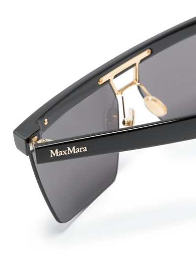 Max Mara Rectangle-frame Sunglasses In Black