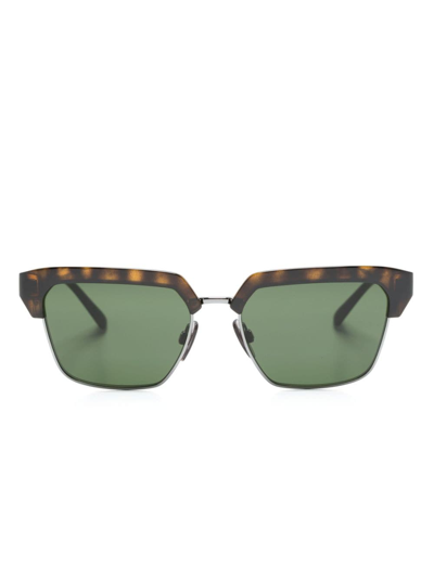 Shop Dolce & Gabbana Tortoiseshell Square-frame Sunglasses In Black