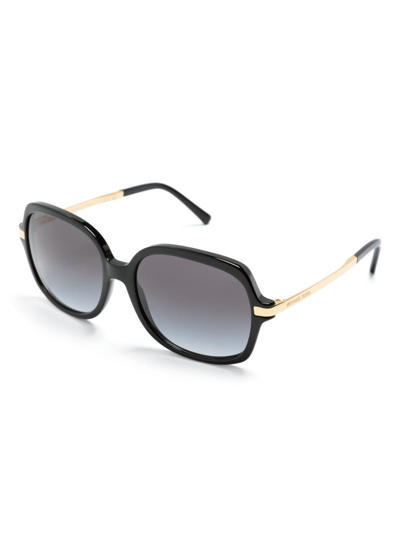 Michael Kors Logo-engraved Square-frame Sunglasses In Black
