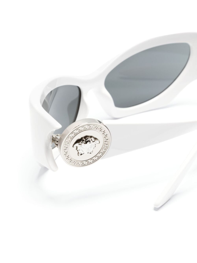 Versace White Oversized Cat-eye Sunglasses In White