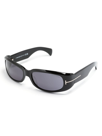 Shop Tom Ford T-shaped Rectangle-frame Sunglasses In Black