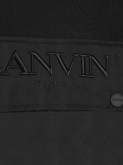 Shop Lanvin Enfant Logo-embroidered Organic Cotton T-shirt In Black