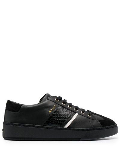 Shop Bally Low-top Lace-up Leather Sneakers In Black