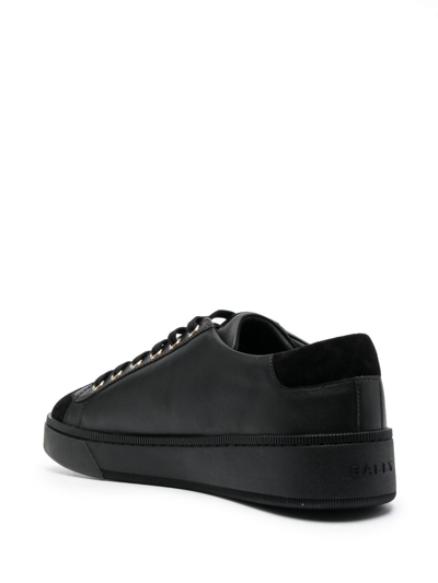 Shop Bally Low-top Lace-up Leather Sneakers In Black