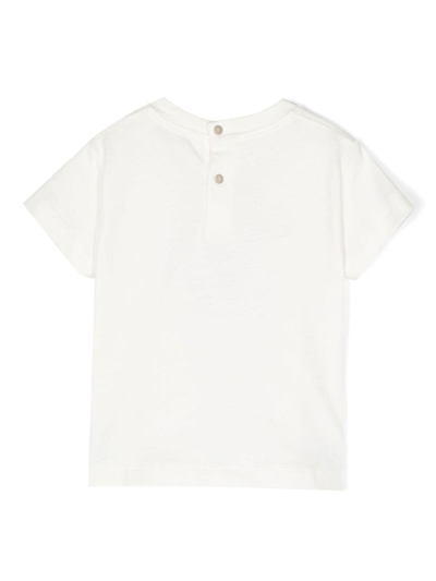 Shop Roberto Cavalli Junior Monogram-print Cotton T-shirt In White