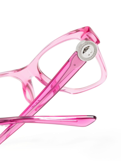 Shop Versace Medusa-plaque Cat-eye Glasses In Pink