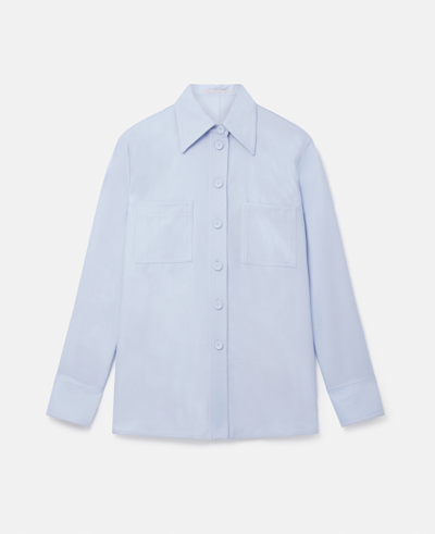 Shop Stella Mccartney Long Point Collar Shirt In Baby Blue