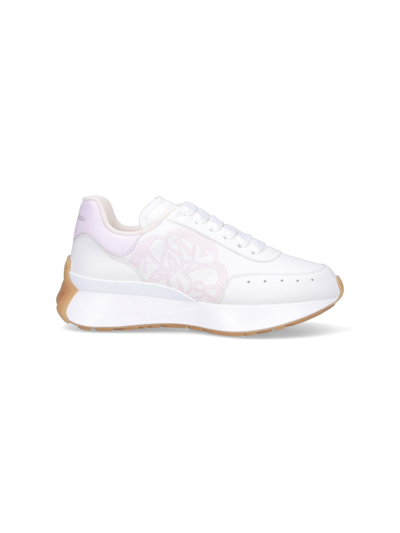 Alexander Mcqueen White Pink And Yellow Sprint Runner Sneakers In White