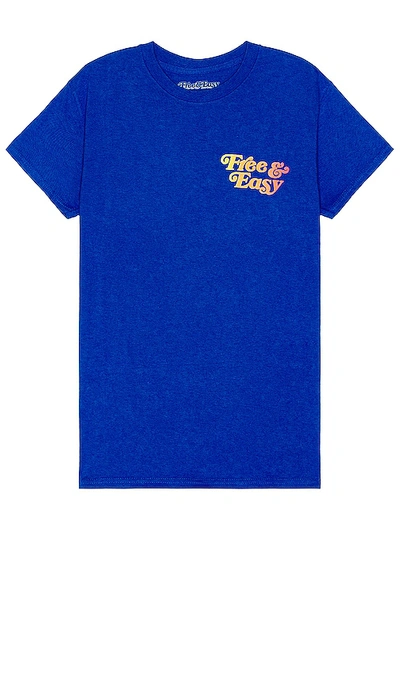Shop Free And Easy Be Happy Tee In Royal Blue
