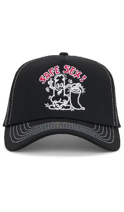 Shop Jungles X Keith Haring Safe Sex Trucker Hat In Black