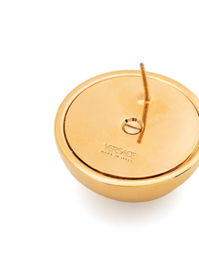 Shop Versace Sphere  Tiles Earrings In Gold