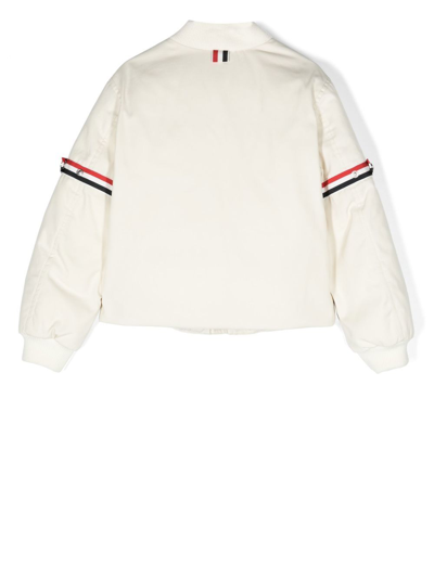 Thom Browne Padded Bomber Jacket In White