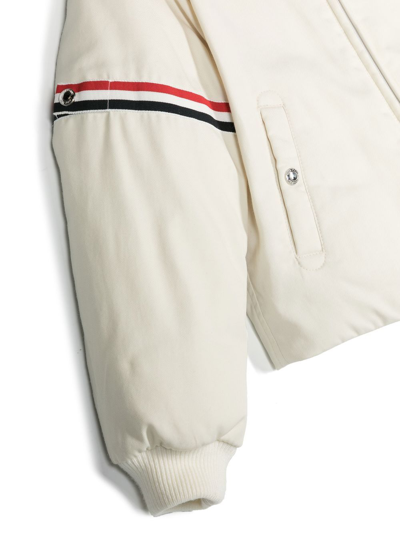 Thom Browne Padded Bomber Jacket In White