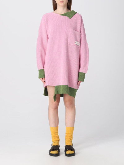 Shop Marni Suit In Wool And Cotton Blend In Pink