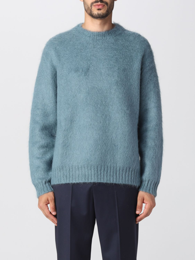 Shop Golden Goose Sweater In Mohair And Wool Blend In Gnawed Blue