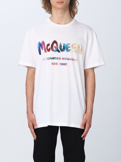 Shop Alexander Mcqueen Cotton T-shirt In White