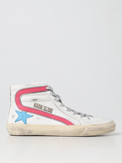 Shop Golden Goose Slide Classic Sneakers In Used Leather In White