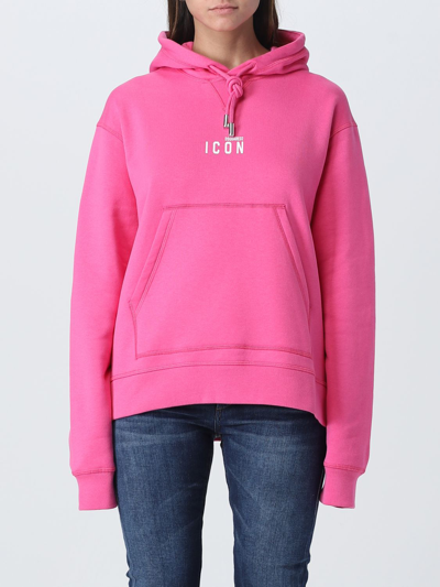 Shop Dsquared2 Cotton Sweatshirt In Pink
