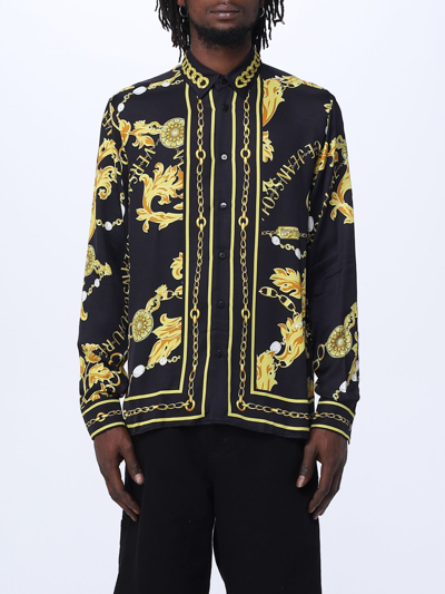 Shop Versace Jeans Couture Shirt In Viscose In Black