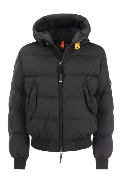 Shop Parajumpers Wilmont - Hooded Down Jacket In Black