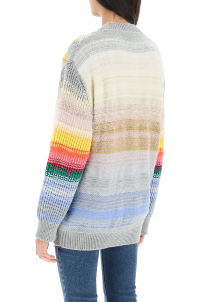 Shop Stella Mccartney Multicolor Sweater With Smile Embroidery