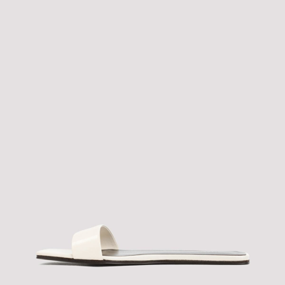 The Row Off-white Combo Slide Sandals In Nude &amp; Neutrals