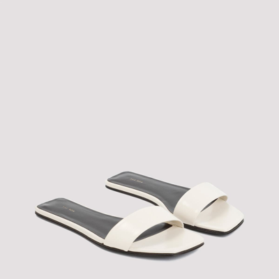 The Row Off-white Combo Slide Sandals In Nude &amp; Neutrals