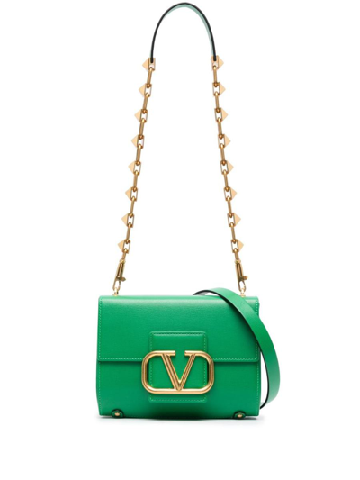 Shop Valentino Garavani Stud Sign Crossbody Bag In Green