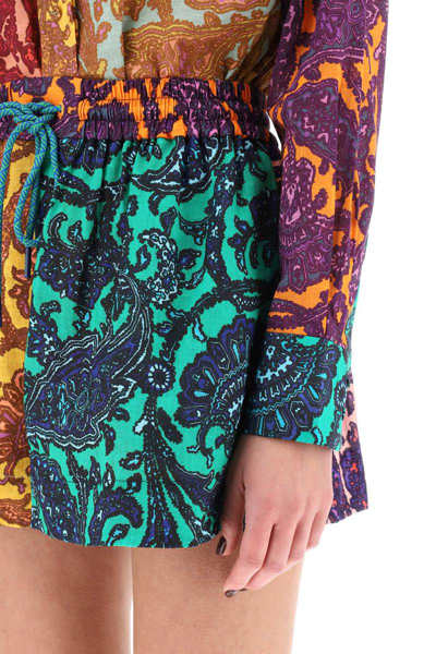Shop Zimmermann 'tiggy' Cotton Shorts In Multicolor
