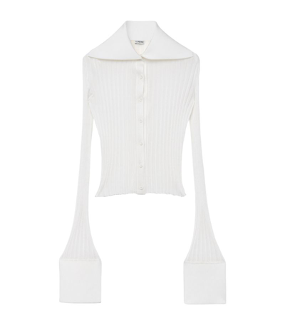 Shop Loewe Structured Cuff Cardigan In White