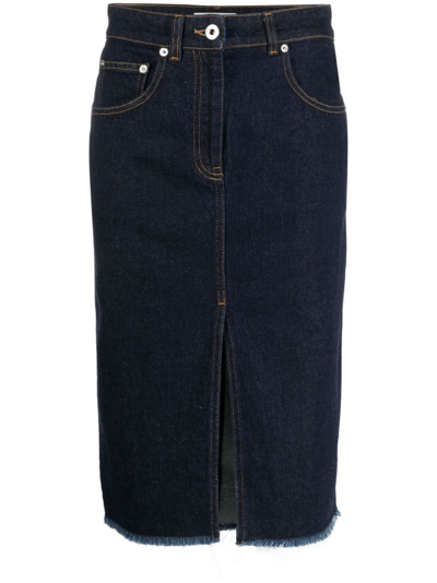 Shop Lanvin Denim Skirt - Women's - Cotton In Blue