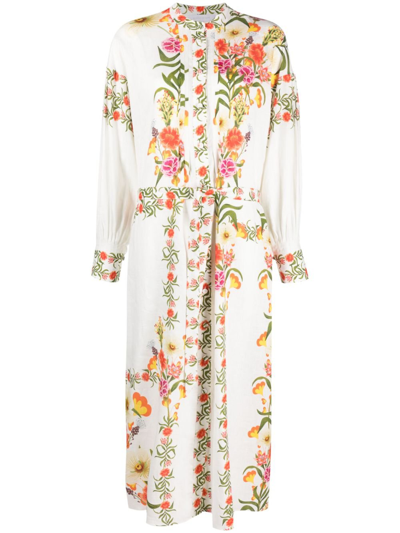 Shop Borgo De Nor White Floral Print Dress