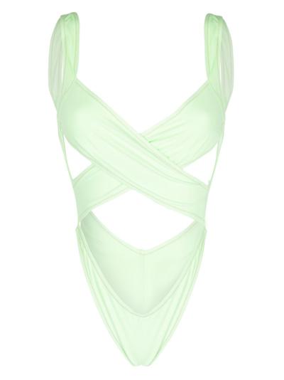 Shop Reina Olga Exotica Wrap Bikini In Green