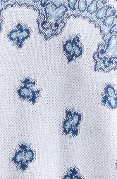 Shop Amiri Bandana Cotton Piqué Short Sleeve Button-up Polo In White