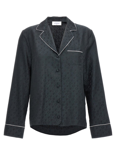 Shop Off-white 'off Jacquard Pajama' Shirt In Black