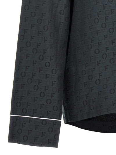 Shop Off-white 'off Jacquard Pajama' Shirt In Black
