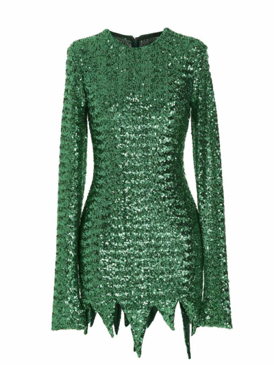 Shop Attico The  'deva' Dress In Green