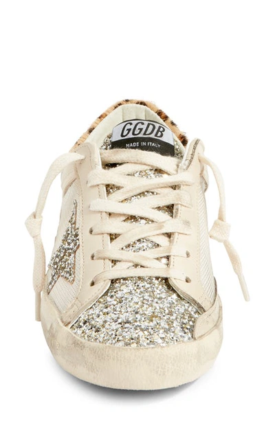 Shop Golden Goose Super-star Glitter Sneaker In Cream/ Silver