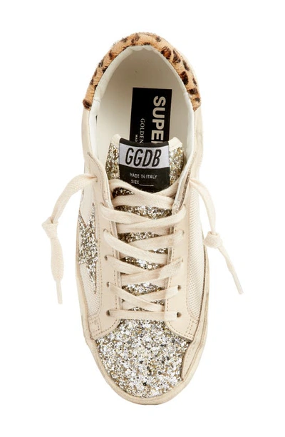Shop Golden Goose Super-star Glitter Sneaker In Cream/ Silver