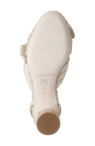 Shop Loeffler Randall Dahlia Ankle Strap Knotted Sandal In Platinum