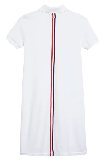 Shop Thom Browne Stripe Piqué Polo Dress In White