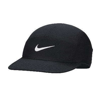 Shop Nike Unisex Dri-fit Fly Unstructured Swoosh Cap In Black