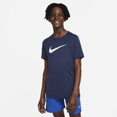 Shop Nike Dri-fit Legend Big Kids' (boys') T-shirt In Blue