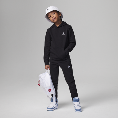 Shop Jordan Mj Essentials Fleece Little Kids' Pullover Hoodie Set In Black