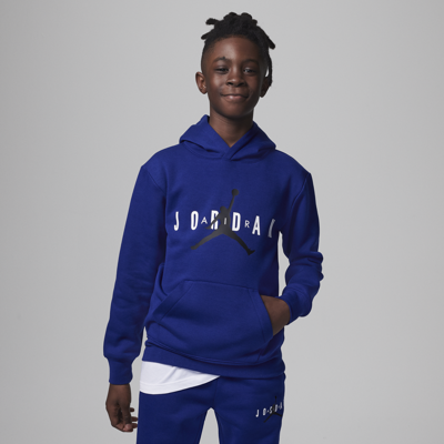 Shop Jordan Big Kids' Pullover Hoodie In Blue