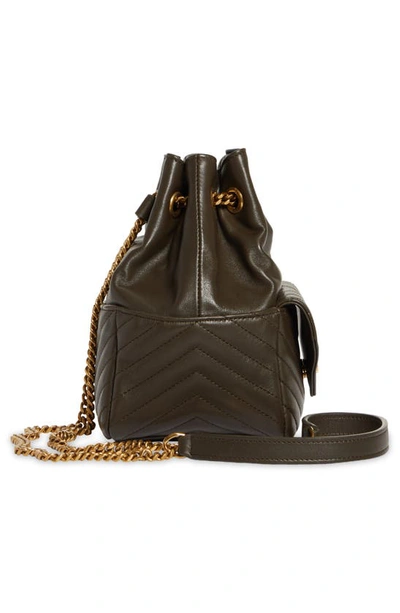 Shop Saint Laurent Mini Joy Matelassé Leather Bucket Bag In Light Musk