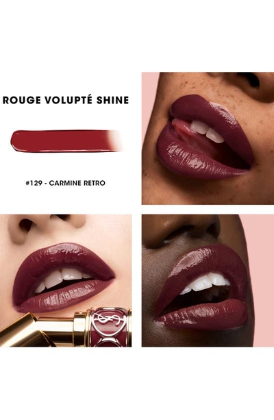 Shop Saint Laurent Rouge Volupté Shine Oil-in-stick Lipstick Balm In 129 Carmine Retro